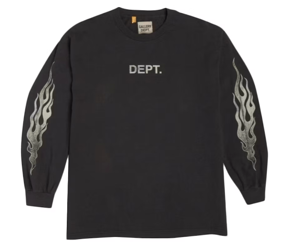 Gallery Dept. Flames L/S T-Shirt 'Black' - Longsleeves - Gallery Dept.