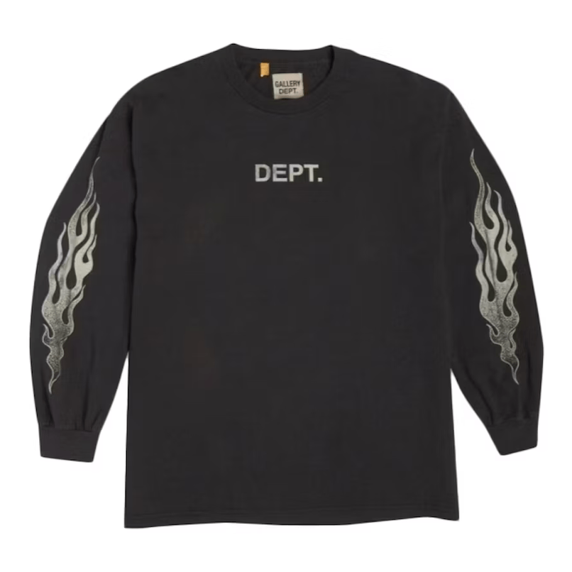 Gallery Dept. Flames L/S T-Shirt 'Black' - Longsleeves - Gallery Dept.