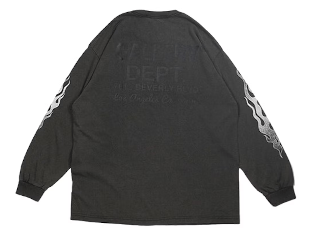 Gallery Dept. Flames L/S T-Shirt 'Black' - Longsleeves - Gallery Dept.