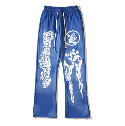 Hellstar Studio Racer Flare Sweatpants Blue - Sweatpants - Hellstar