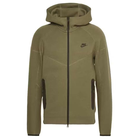Nike Sportswear Tech Fleece Windrunner Full - Zip Hoodie Medium Olive/Black - Kulture Klash