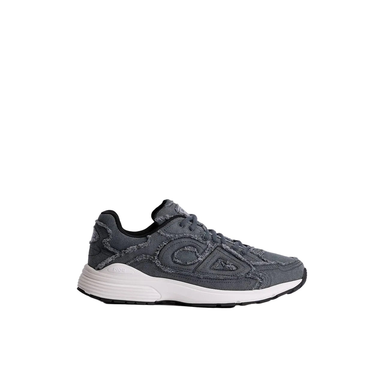 Dior B30 Countdown SneakerGray Fringed Denim Effect Stonewashed Canvas