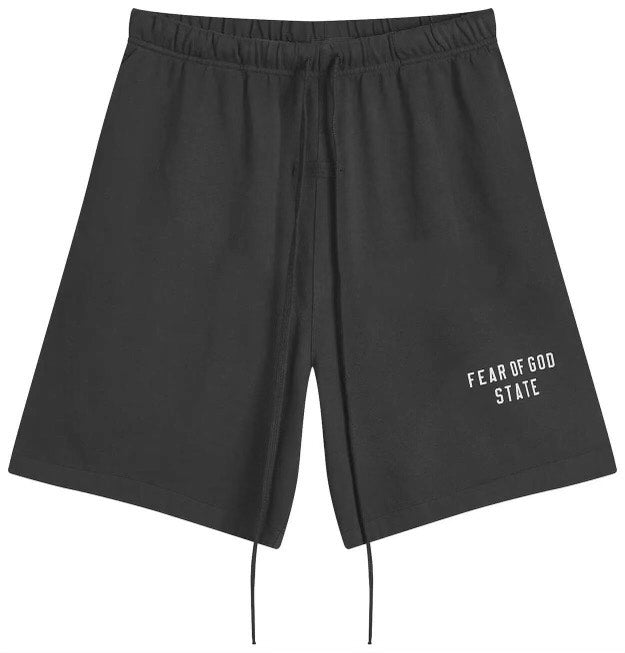 Fear of God Essentials Heavy Fleece Soccer Shorts Black - Fear of God Essentials