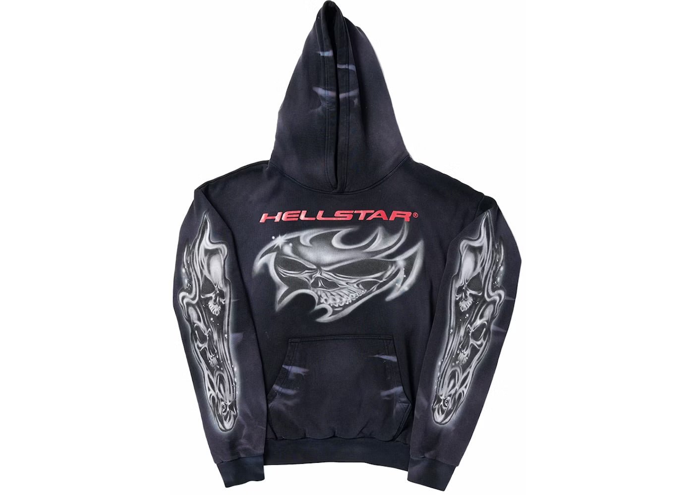 Hellstar Airbrushed Skull Hoodie Black - Hoodie - Hellstar