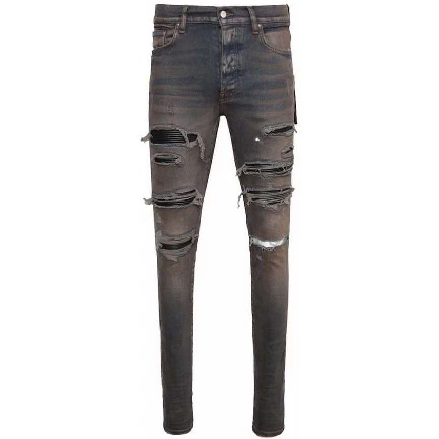 AMIRI Leather Thrasher Jeans Dark Indigo - Amiri