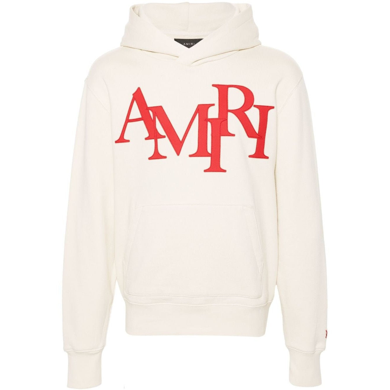 Amiri Straggered logo - appliqued hooded cotton sweatshirt - Hoodie - Amiri