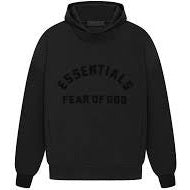 Fear of God Essentials Arch Logo Hoodie Jet Black - Hoodie - Fear of God Essentials