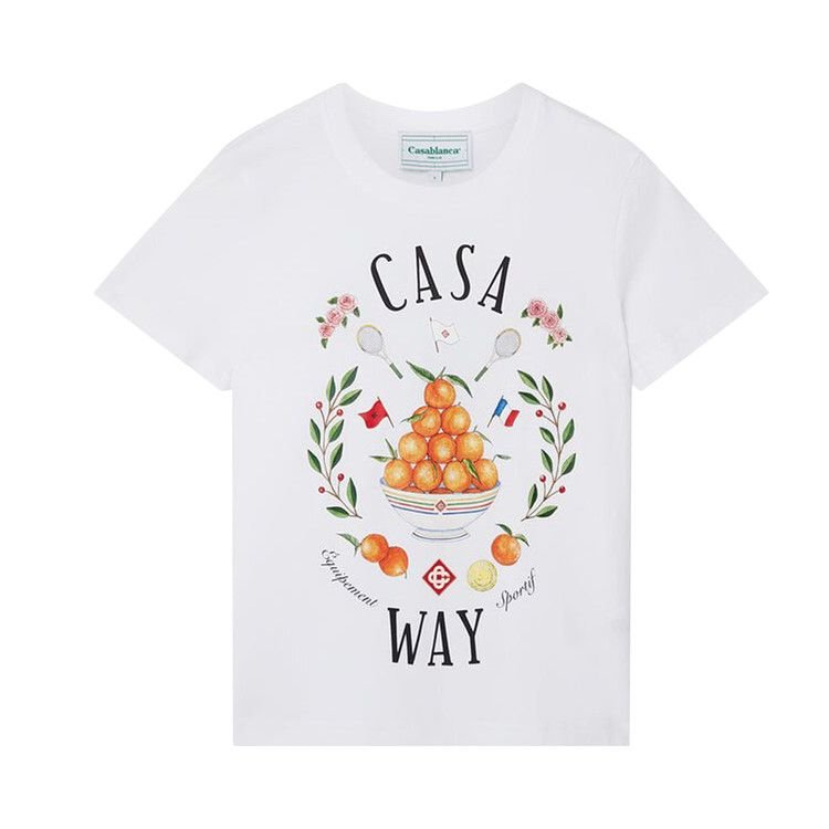 Casablanca Casa Way Printed Fitted T-Shirt 'White - CASABLANCA