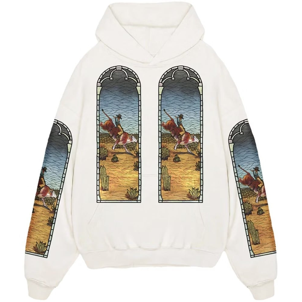 Who Decides War x EST Gee Stained Glass Hoodie Cream - Hoodie - Kulture Klash Inc.