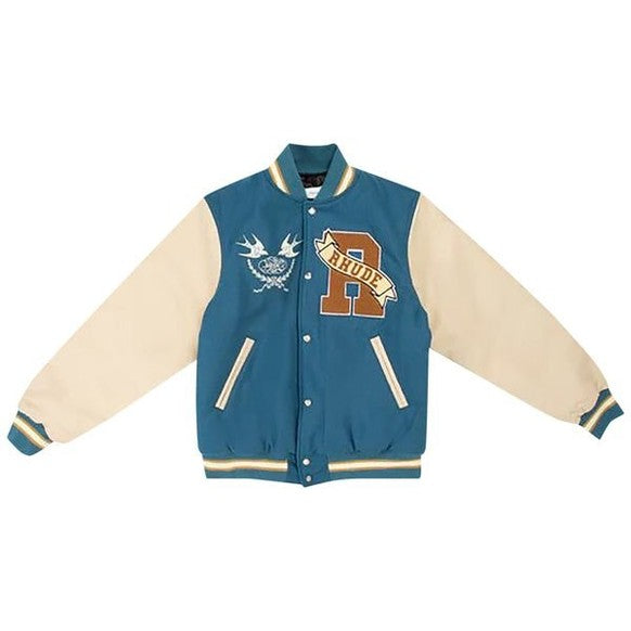 Rhude Sparrow Varsity Jacket 'Slate/Creme' - Jacket - Rhude