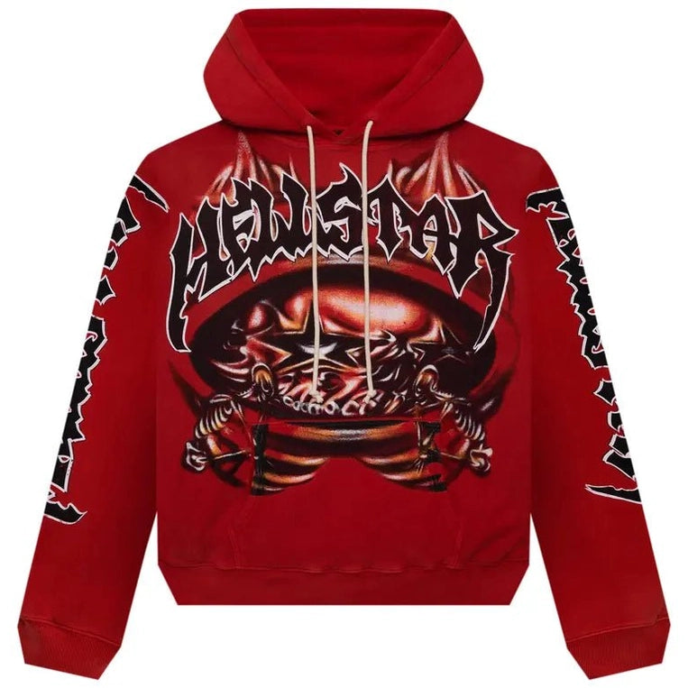 Hellstar Halloween Skeleton Airbrushed Hoodie 'Red' - Hoodie - Hellstar