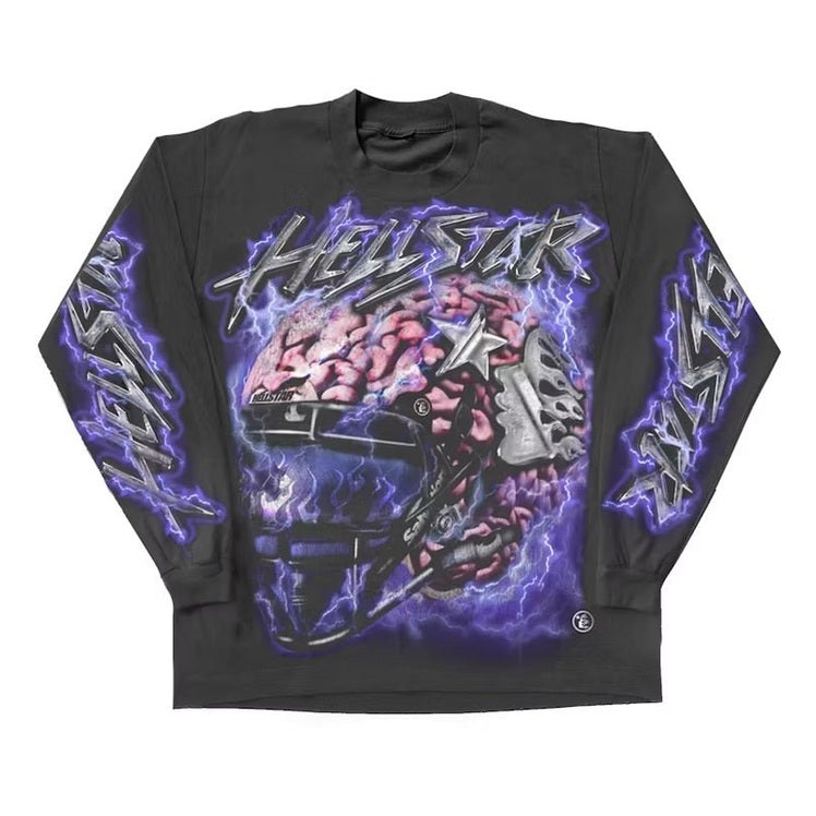 Hellstar Powered By The Star L/S Tee Black - Longsleeves - Hellstar