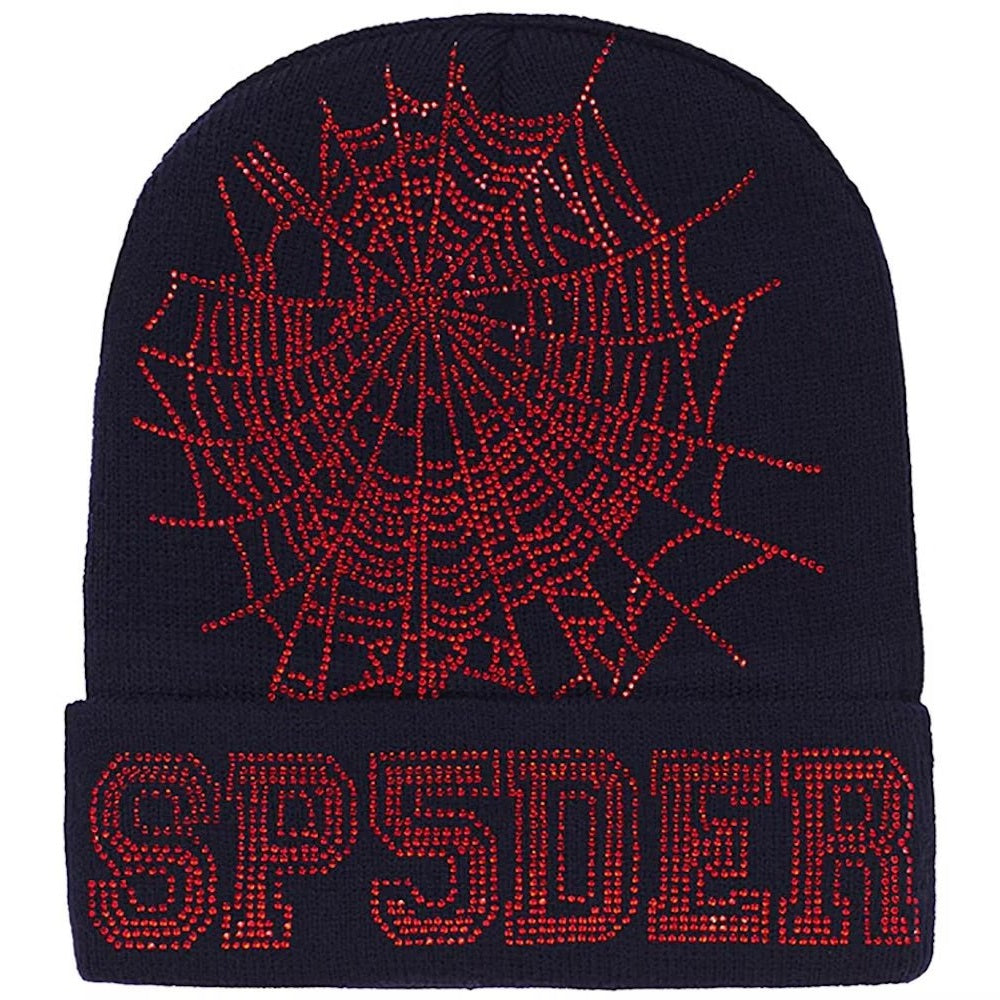 Sp5der Web Beanie Navy/Red - Hat - Sp5der