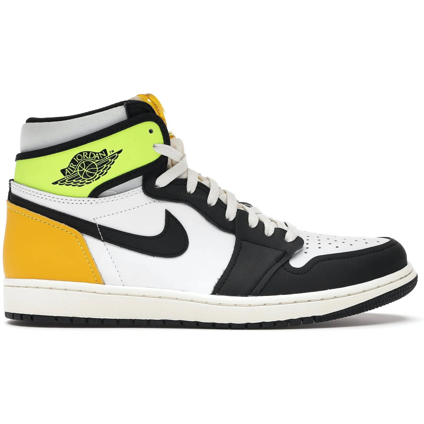 Jordan 1 Retro High White Black Volt University Gold - Air Jordan