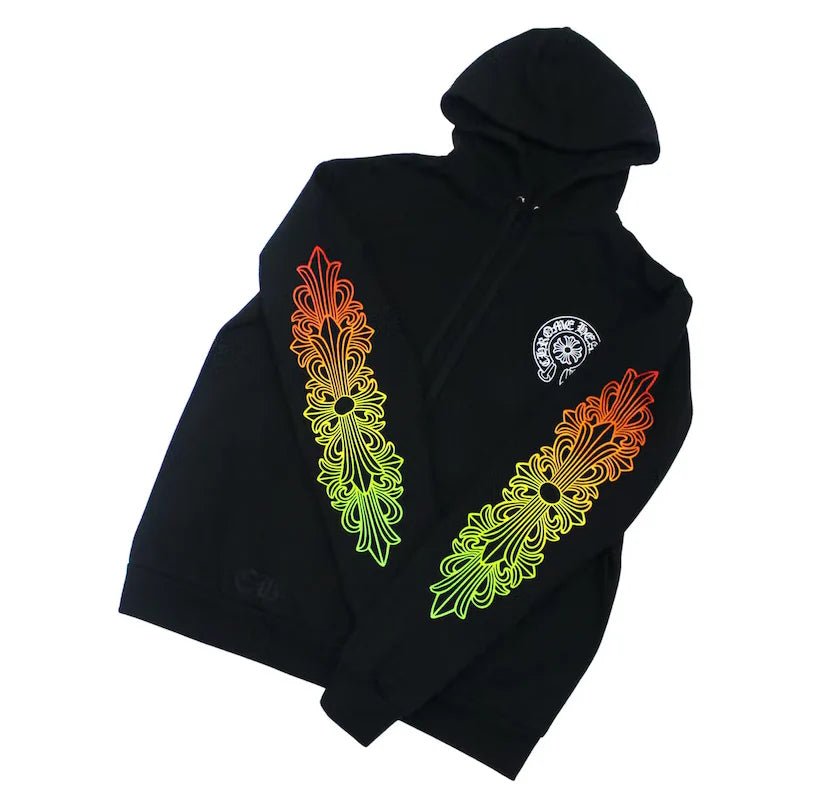 Chrome Hearts Floral Sleeve Gradient Made In Hollywood Hoodie Black/Gradient - Hoodie - Chrome Hearts