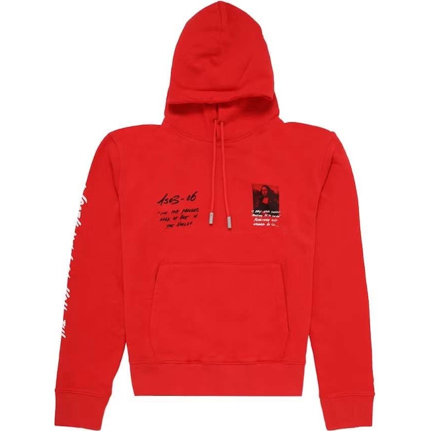 OFF - WHITE Monalisa Graphic Print Hoodie Red - Hoodie - OFF - WHITE