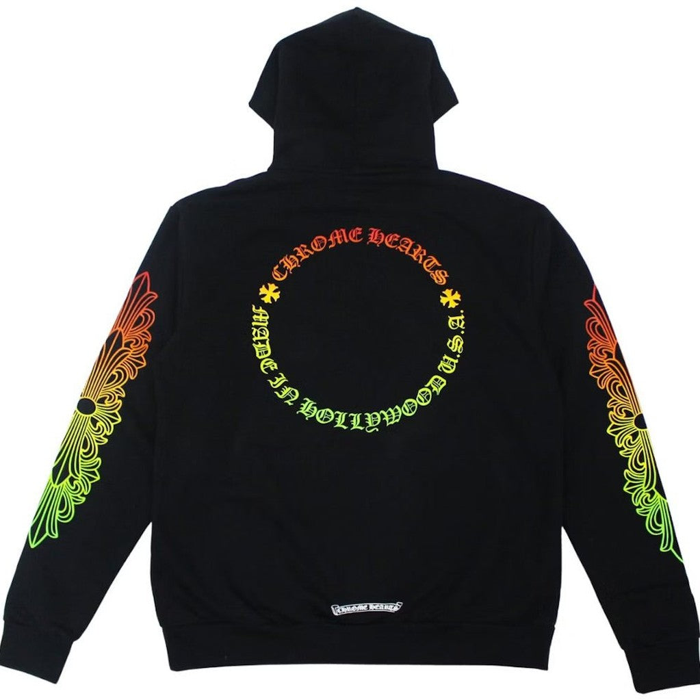 Chrome Hearts Floral Sleeve Gradient Made In Hollywood Hoodie Black/Gradient - Hoodie - Chrome Hearts