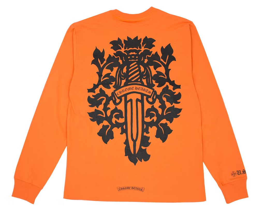 Chrome Hearts Vine Dagger L/S T-shirt 'Orange/Black'