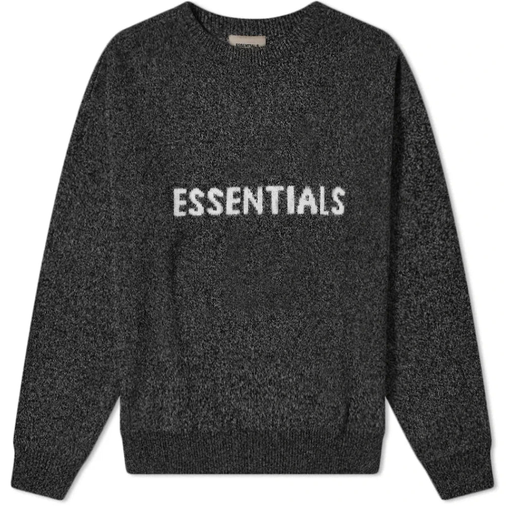 Fear of God Essentials Knit Sweater Dark Black Melange - Sweatshirt - Fear of God Essentials