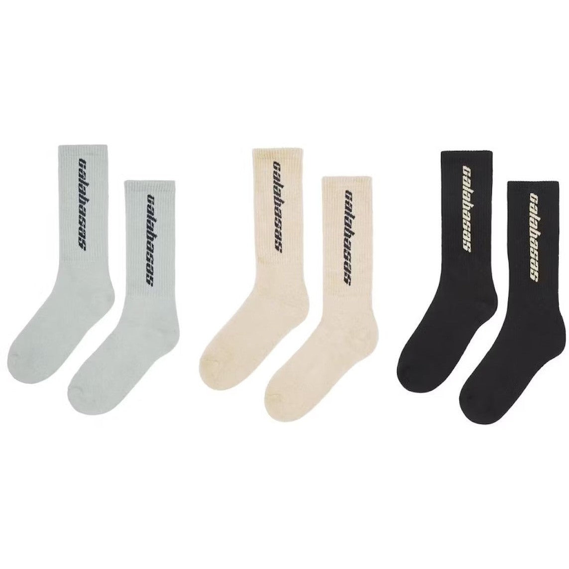 Yeezy Calabasas Socks (3 Pack) - Core/Glacier/Sand - Socks - YEEZY