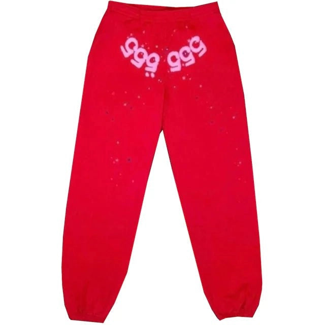Sp5der Worldwide Red Angel Number 555 Sweatpants Red - Sweatpants - Sp5der