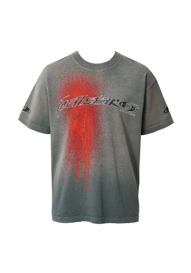 Hellstar Spray Paint logo T-Shirt Grey