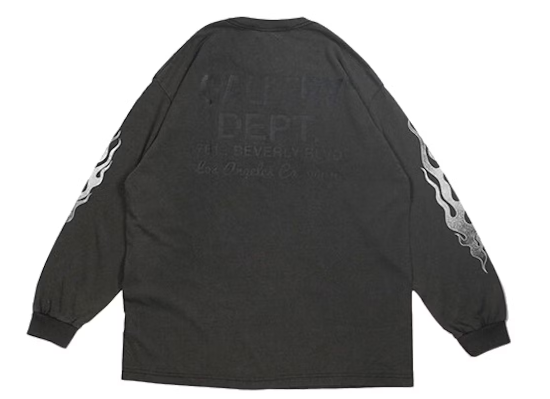 Gallery Dept. Flames L/S T-Shirt 'Black'