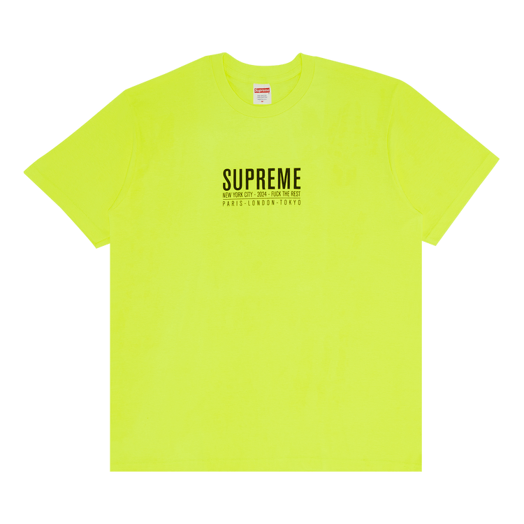 Supreme Paris Tee 'Fluorescent Yellow'