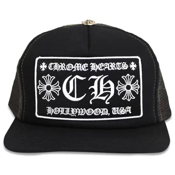 Chrome Hearts CH Hollywood Trucker Hat 'Black’ - Hat - Chrome Hearts