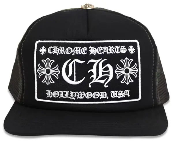 Chrome Hearts CH Hollywood Trucker Hat 'Black’ - Hat - Chrome Hearts