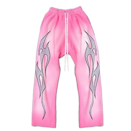 Hellstar Flame Sweatpants Pink - Sweatpants - Hellstar