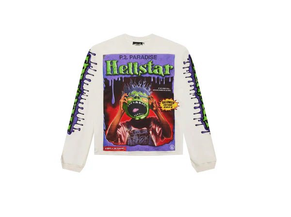 Hellstar Horror Book Long - Sleeve 'White' - Longsleeves - Hellstar